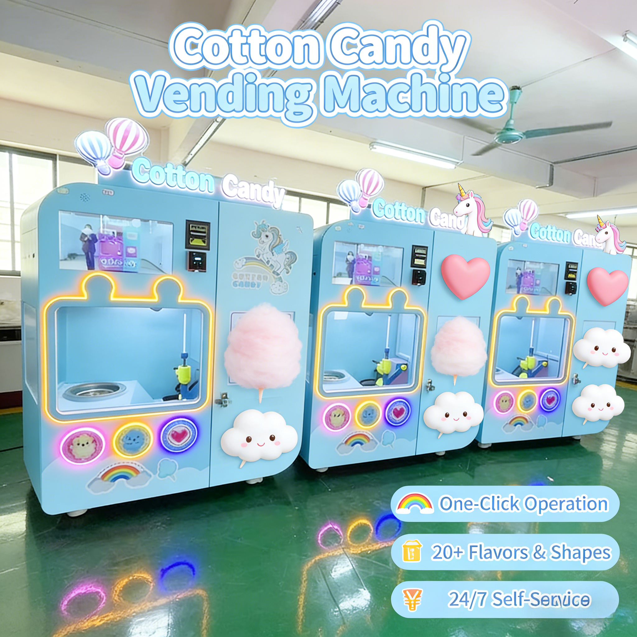 Customized Automatic Cotton Ca - Candy Vending Machine のレビューと価格