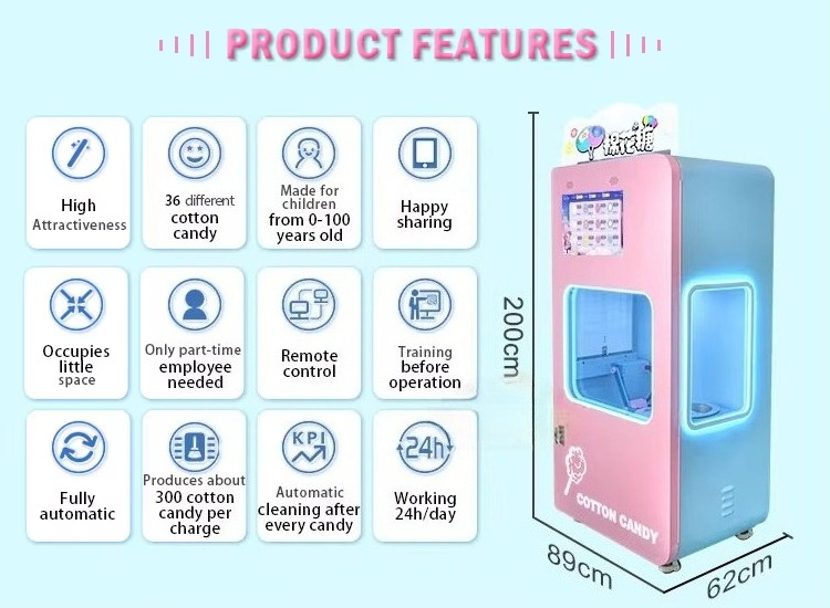 Outdoor Fully Automatic Cotton - Candy Vending Machine のレビューと価格