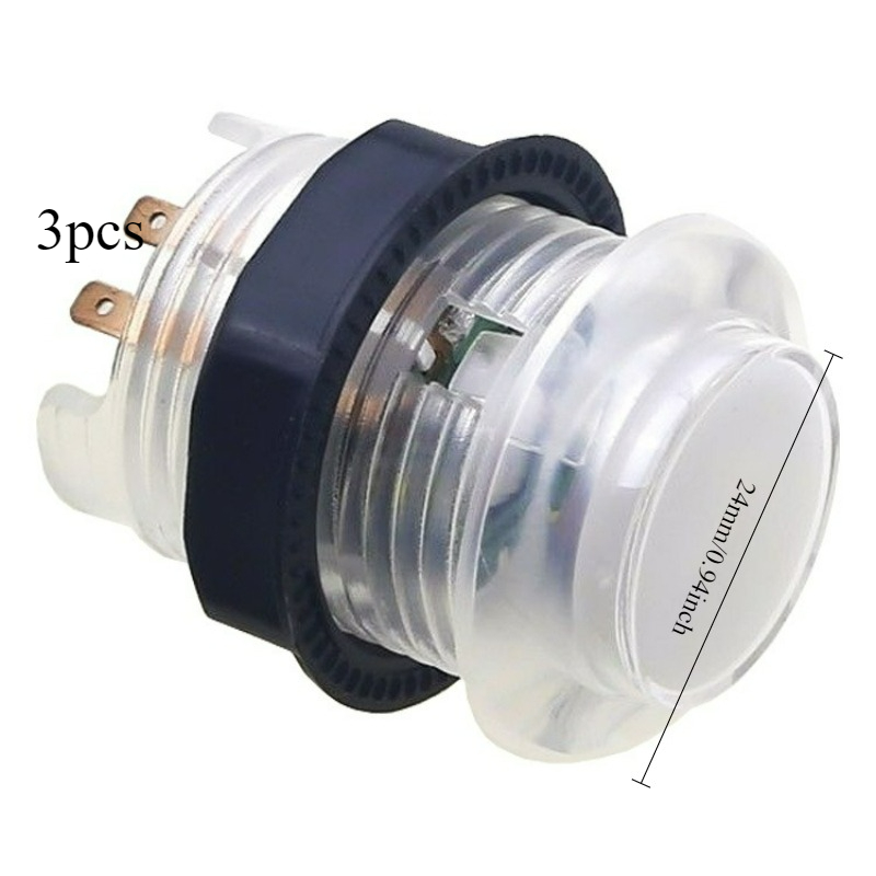 3pcs 24MM Illuminated Push But - Arcade Game Jackpot のレビューと価格