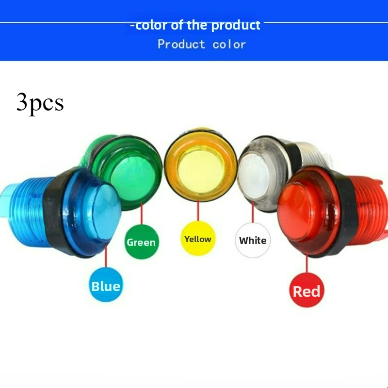 3pcs 24MM Illuminated Push But - Arcade Game Jackpot のレビューと価格