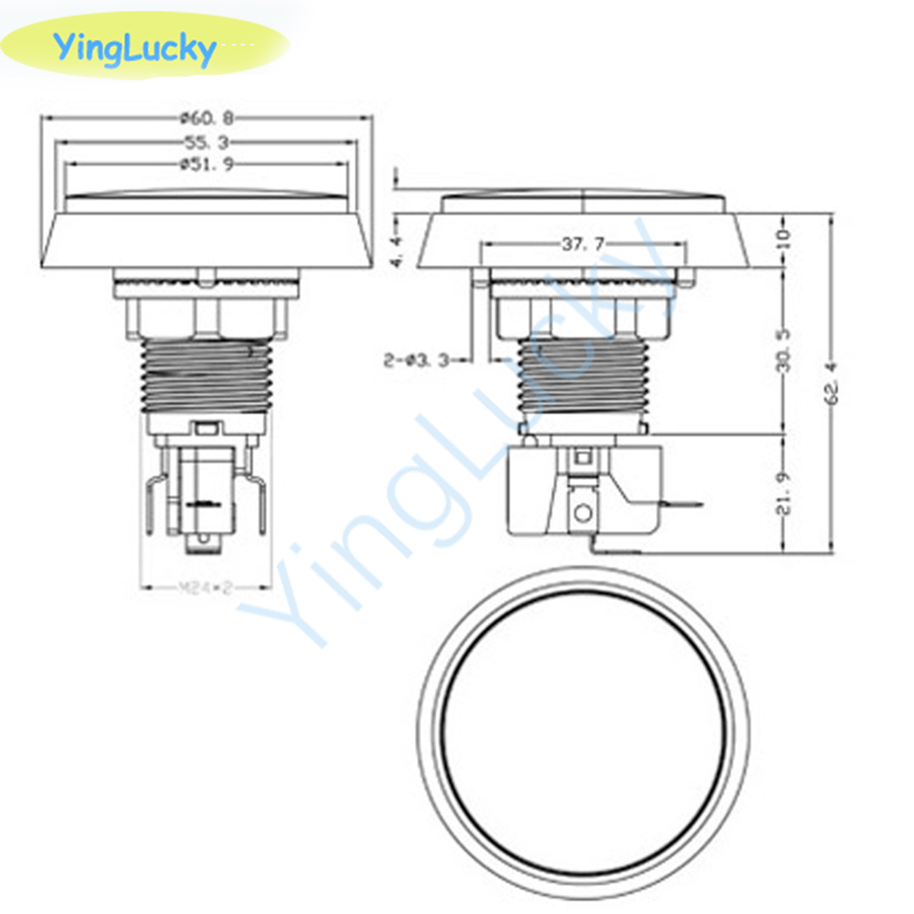10pcs Arcade Button 60MM  LED  - Coin Pusher Machine のレビューと価格